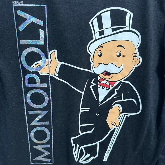 Vintage Monopoly black & blue cotton t-shirt Size XL Men's‎ - Picture 3 of 4